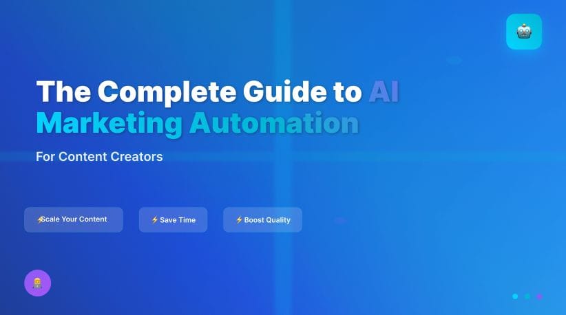 Content creator using AI marketing automation tools to produce formats while maintaining consistent brand style.