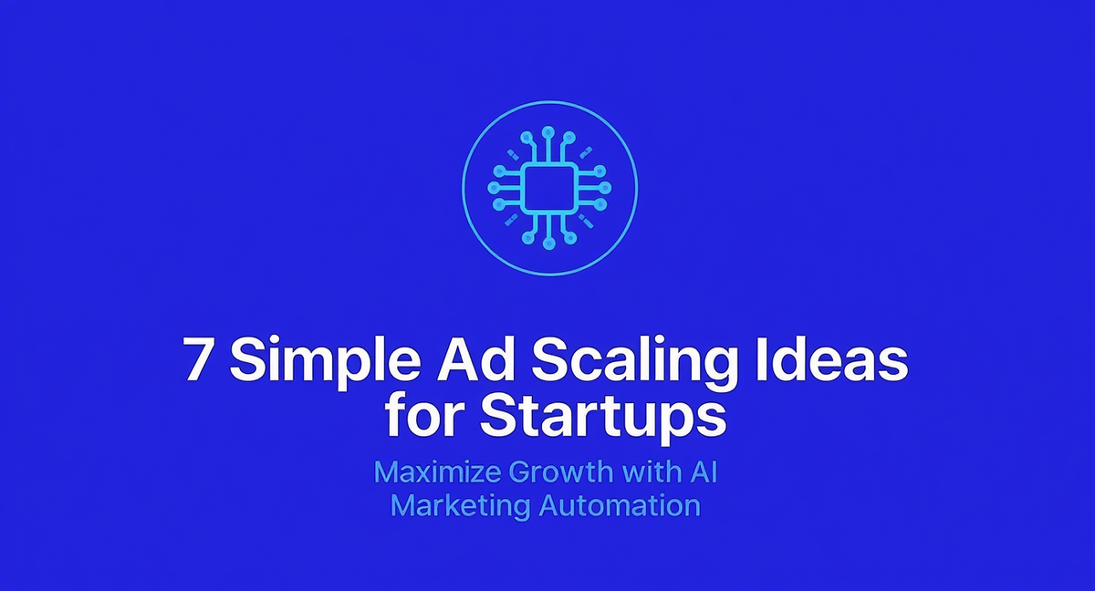 Startup team analyzing digital ad performance on multiple screens showing simple ad scaling ideas
